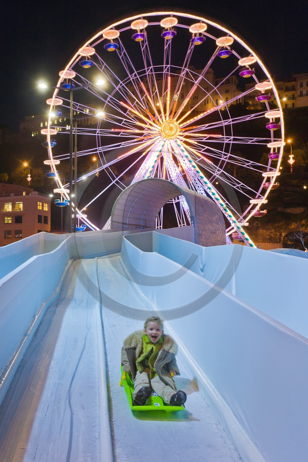 Monaco, piste de luge en glace naturelle
