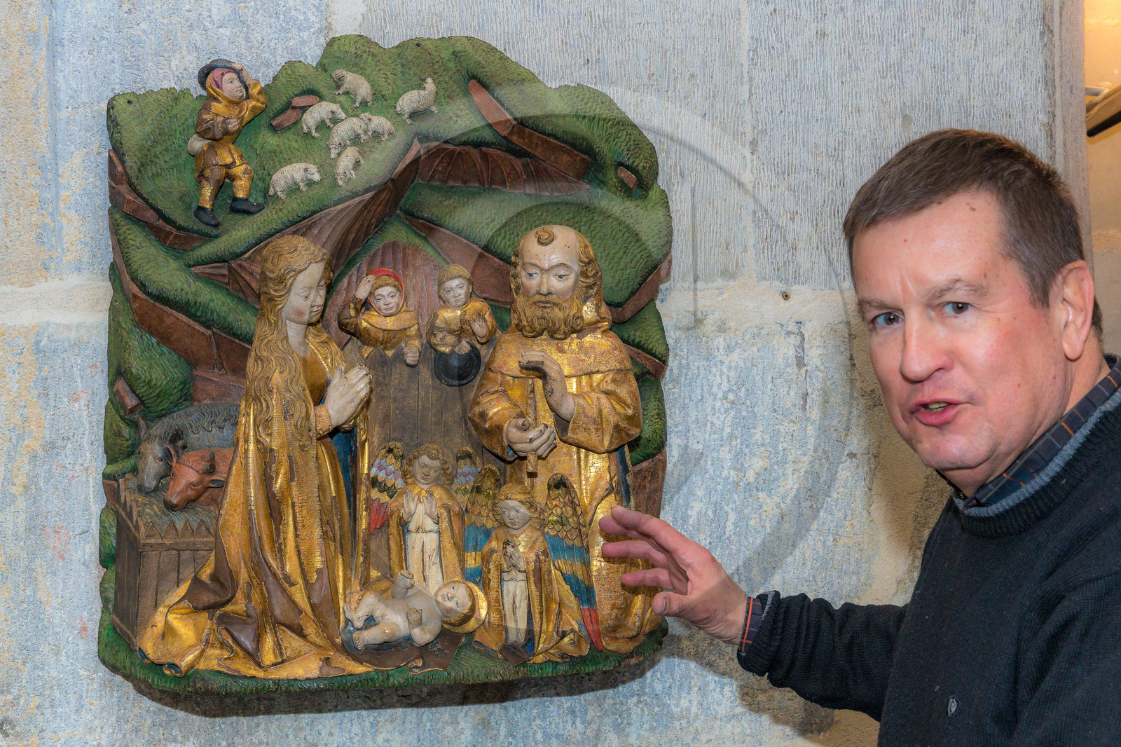 Nativité en bois polychrome du XVème siècle