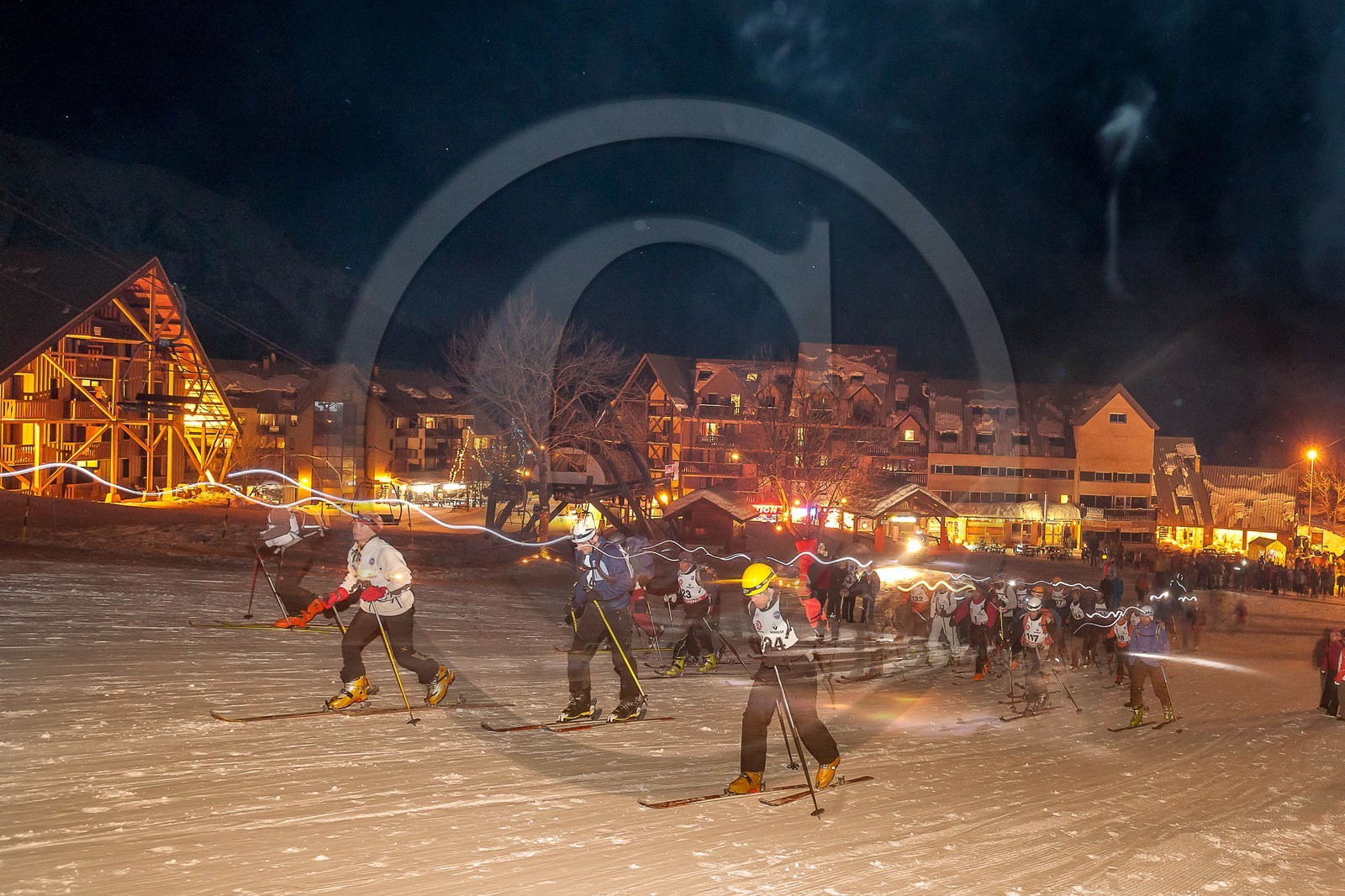 Station de ski de Réallon, course de ski alpinisme nocturne Laetitia Roux