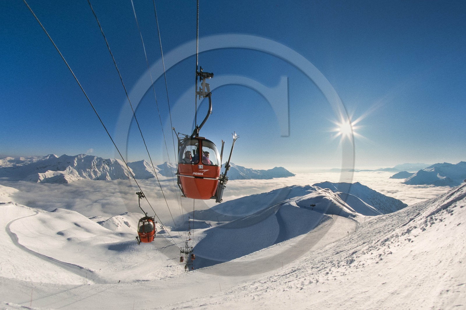 Station de ski d'Orcières 1850, télécabine du Drouvet
