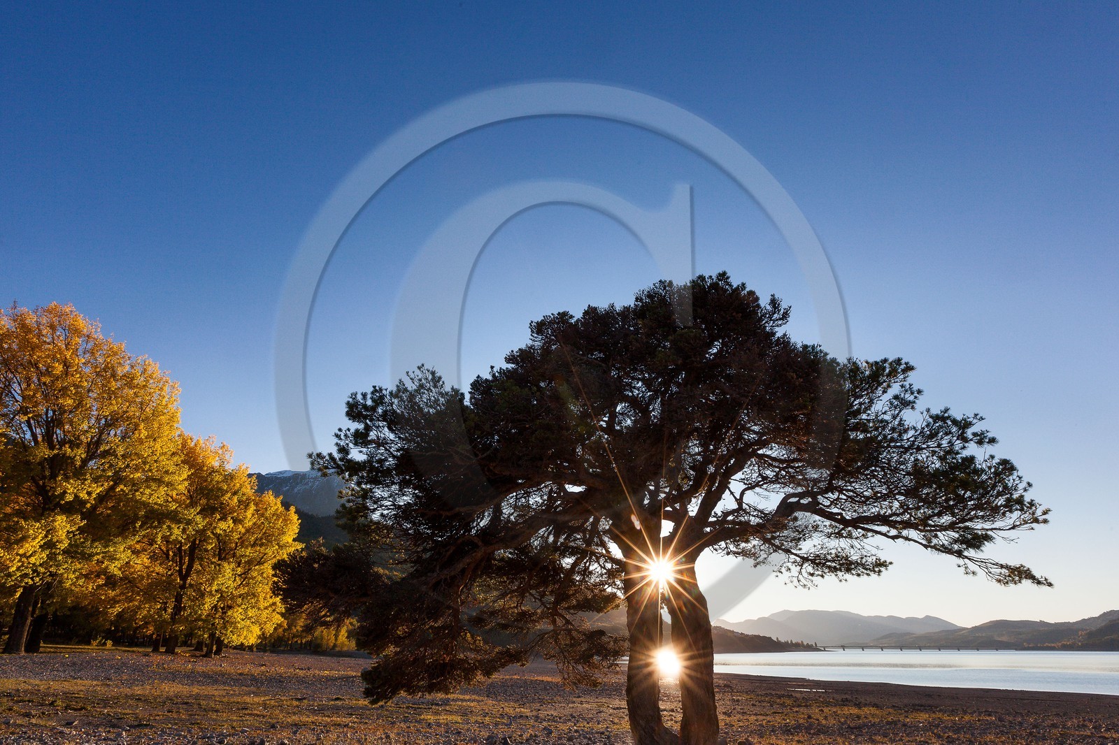 Lac de Serre-Ponçon, plage du village des Crots