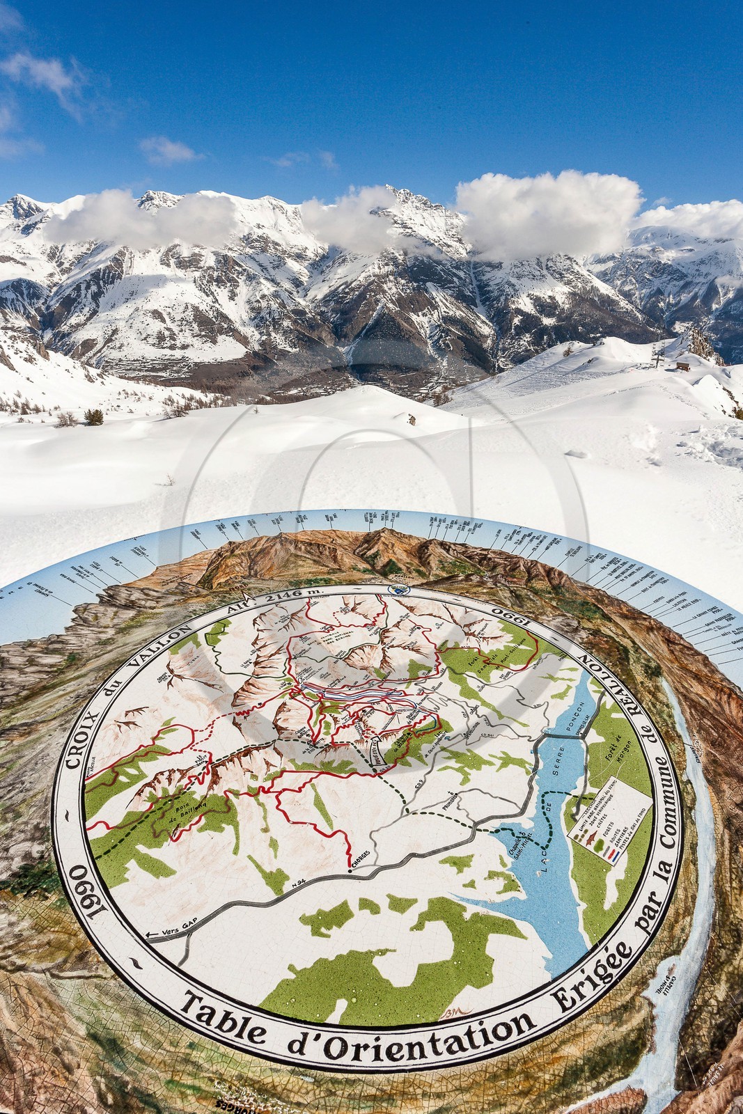 Pays de Serre-Ponçon, Réallon et les Aiguilles de Chabrières, table d'orientation