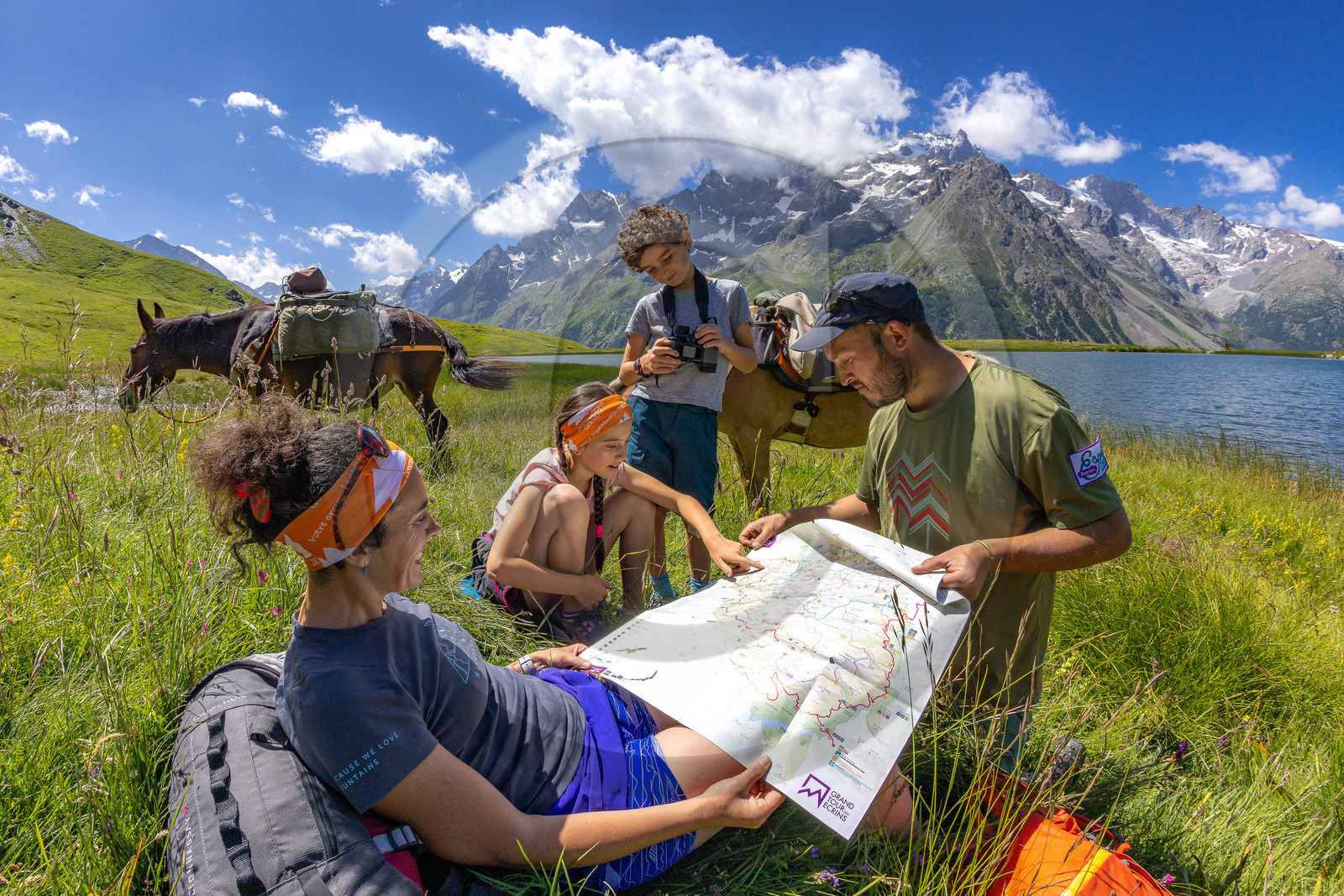 Trek famille avec animaux de bats