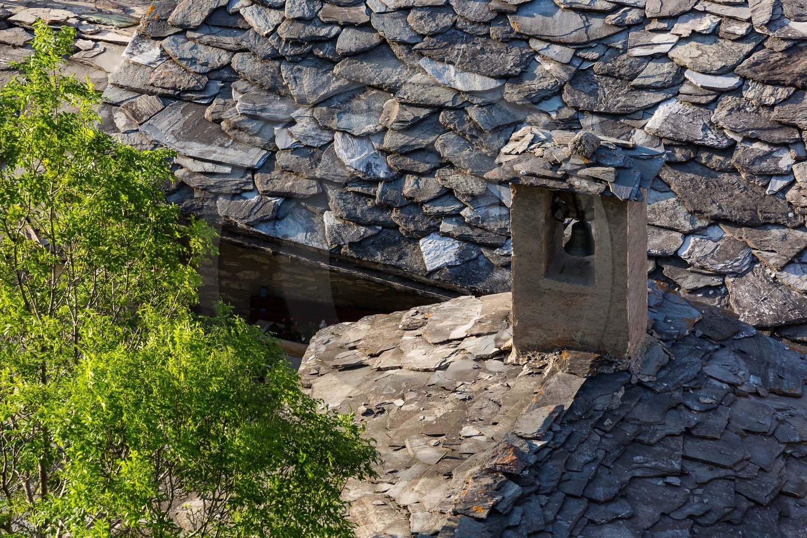 Saint-Paul-sur-Ubaye, hameau Maurin, Maljasset, toiture en lauze
