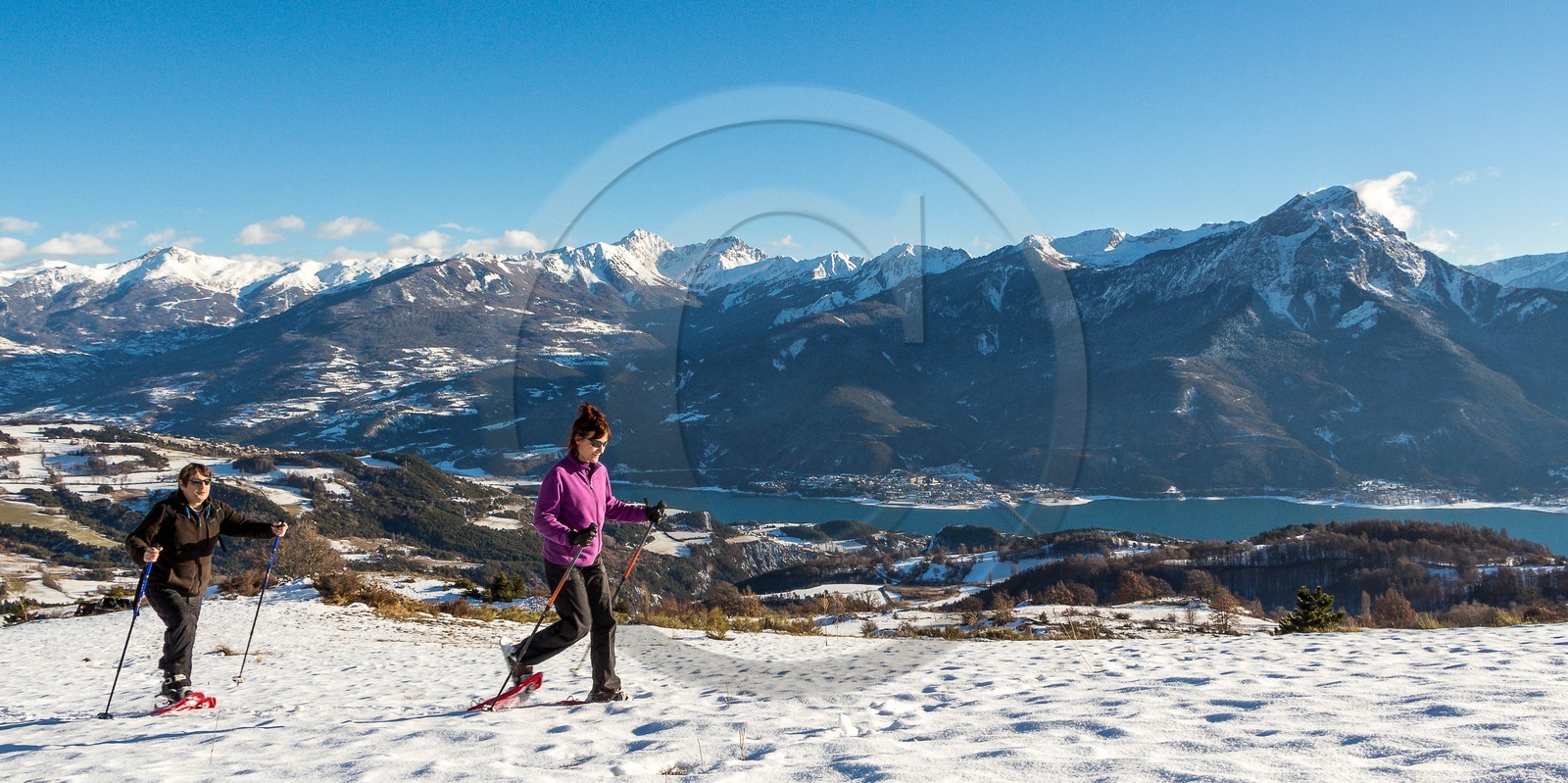 Pays de Serre-Ponçon, Réallon, randonnée en raquettes à neige